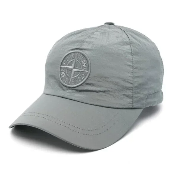 Stone Island NYLON METAL IN ECONYL Compass Patch Cap Grey Silver - Picture 1 of 10